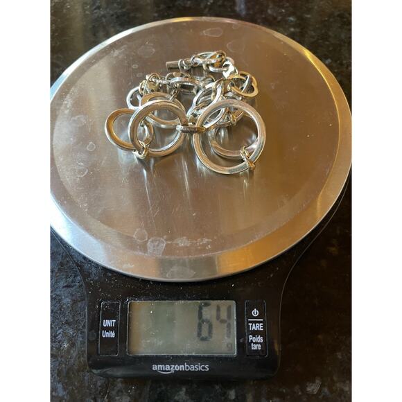 VTG Ralph Lauren RLL Necklace 2 Tone Silver/Gold-tone 16" Large Link O Ring 64g - Picture 11 of 12